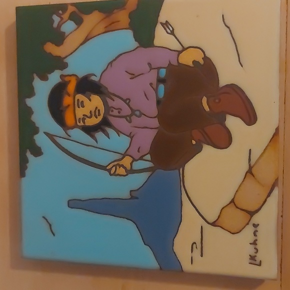 A pair of Native American decorative tiles - Picture 2 of 6